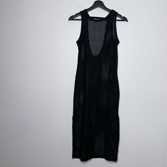 MIKEN Low-Back Midi Dress Swim Cover-Up Black Size XS - Picture 5 of 12